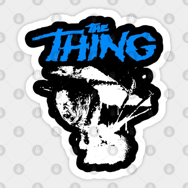 The Thing // Cult Classic Horror Blue Fan Art Sticker by darklordpug